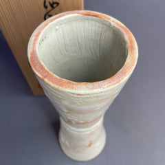 Japanese Shino Ceramic Vase – Handmade Flower Vessel