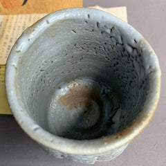 Handmade Japanese Shino Yunomi – Tea Cup by Sanshin Kiln