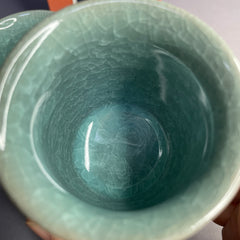 Japanese Celadon Yunomi Pair – Kiyomizu Ware by Kikkichi
