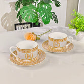 Luxury bone-china golden H teacup