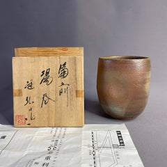Bizen Ware Tea Cup by Kaneshige Toyohiro – Handmade Japanese Yunomi