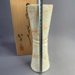 Japanese Shino Ceramic Vase – Handmade Flower Vessel