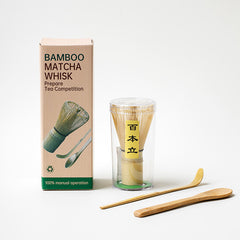 4-Piece Bamboo Matcha Whisk Set