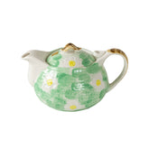 Japanese Seto Ware Teapot – Hand-Painted Green Sakura Design