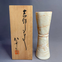 Japanese Shino Ceramic Vase – Handmade Flower Vessel