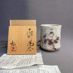 Handmade Japanese Shino Yunomi – Tea Cup by Hiroyuki Takada