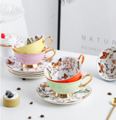 butterfly design coffee tea cup and saucer set
