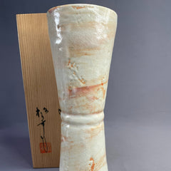 Japanese Shino Ceramic Vase – Handmade Flower Vessel
