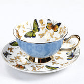 butterfly design coffee tea cup and saucer set