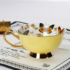 butterfly design coffee tea cup and saucer set