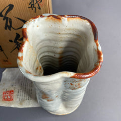 Shino Japanese Vase – Handmade by Mizuno Teruyuki, Keizan Kiln