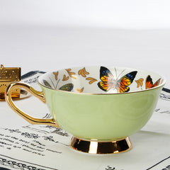 butterfly design coffee tea cup and saucer set